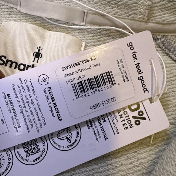 Smartwool Women's Recycled Terry Short Sleeve Hoodie Sweatshirt Gray Size XS - Picture 6 of 9